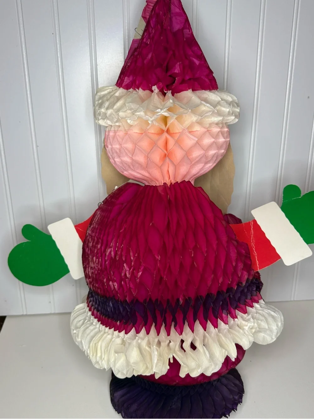 Vintage mid century Danish honeycomb accordion Santa Christmas decor